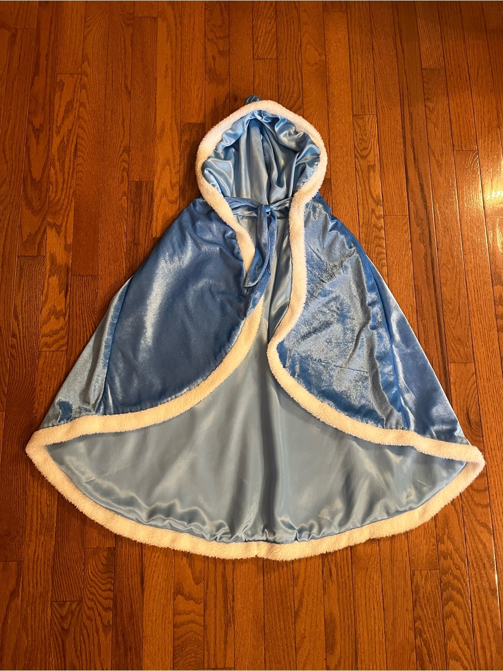 Soft Blue Velvet Hooded Princess Cape (Size 10) / Frozen